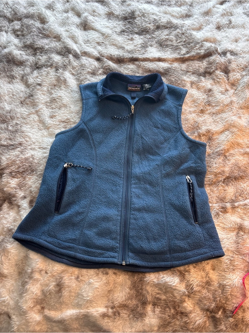 Patagonia Women's Slate Blue Fleece Vest - Full Zip